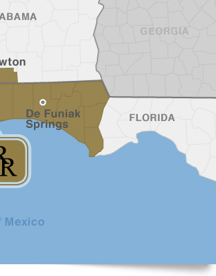 map | alabama florida counties | right side